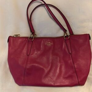 Vintage Coach Pink Leather Tote Purse